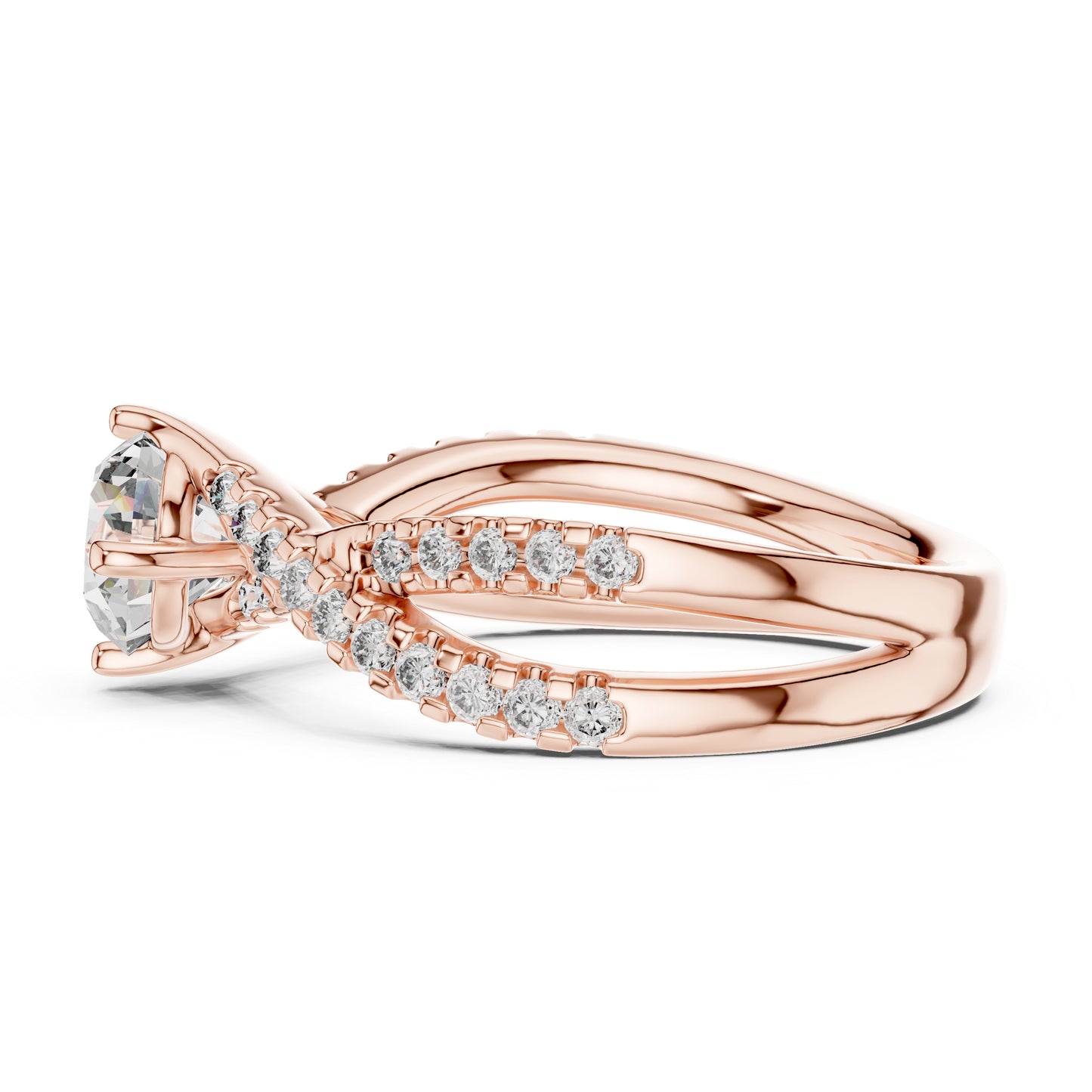 14K Yellow Gold Round Lab-Grown Diamond Drop Ring for Women | Everyday Wear | Pure Carat