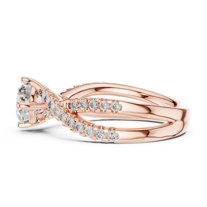 14K Yellow Gold Round Lab-Grown Diamond Drop Ring for Women | Everyday Wear | Pure Carat