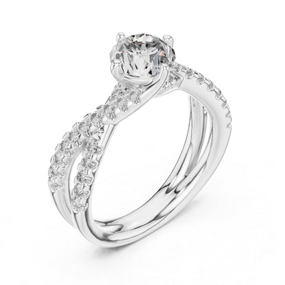 14K Yellow Gold Round Lab-Grown Diamond Drop Ring for Women | Everyday Wear | Pure Carat