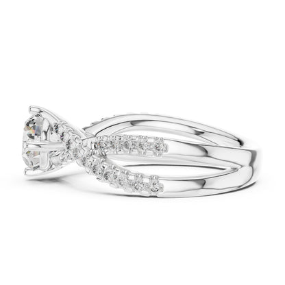 14K Yellow Gold Round Lab-Grown Diamond Drop Ring for Women | Everyday Wear | Pure Carat