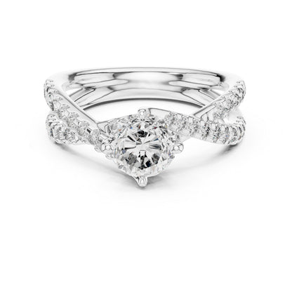 14K Yellow Gold Round Lab-Grown Diamond Drop Ring for Women | Everyday Wear | Pure Carat