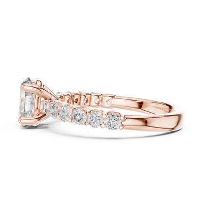 18K White Gold Oval & Round Lab-Grown Diamond Ring for Women | Office Wear | Pure Carat