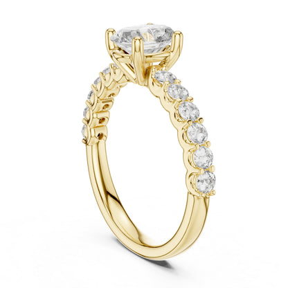 18K White Gold Oval & Round Lab-Grown Diamond Ring for Women | Office Wear | Pure Carat
