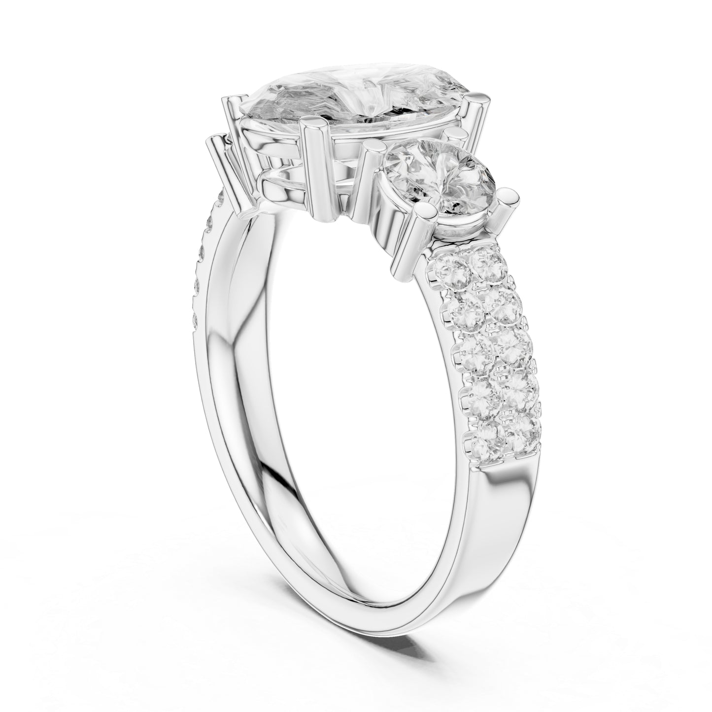 14K Rose Gold Oval & Round Lab-Grown Diamond Engagement Ring for Women | Pure Carat