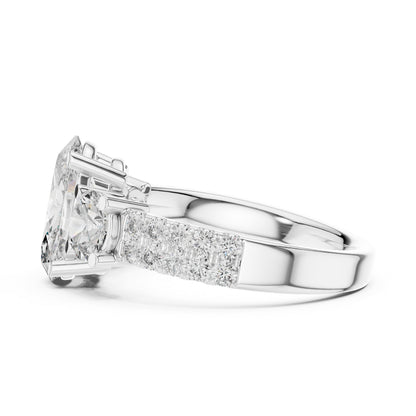 14K Rose Gold Oval & Round Lab-Grown Diamond Engagement Ring for Women | Pure Carat