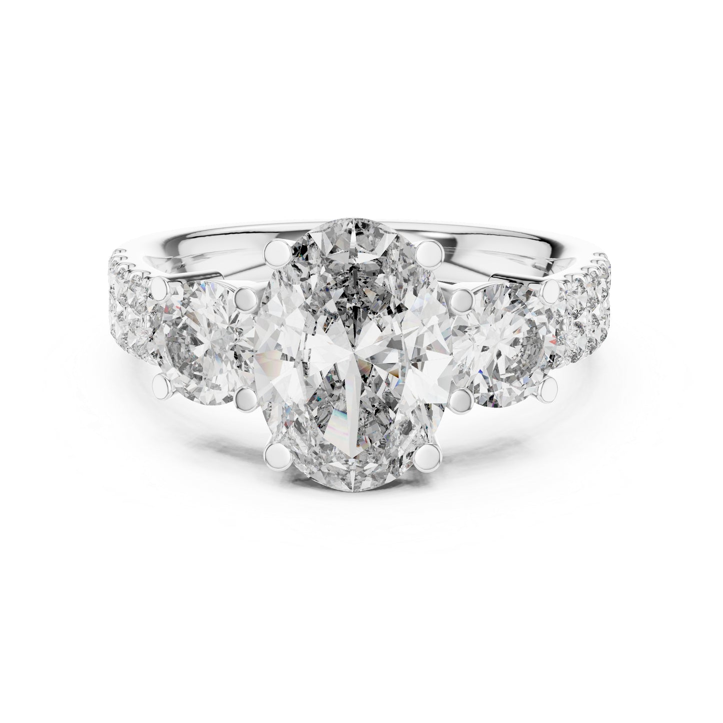 14K Rose Gold Oval & Round Lab-Grown Diamond Engagement Ring for Women | Pure Carat