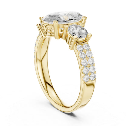 14K Rose Gold Oval & Round Lab-Grown Diamond Engagement Ring for Women | Pure Carat