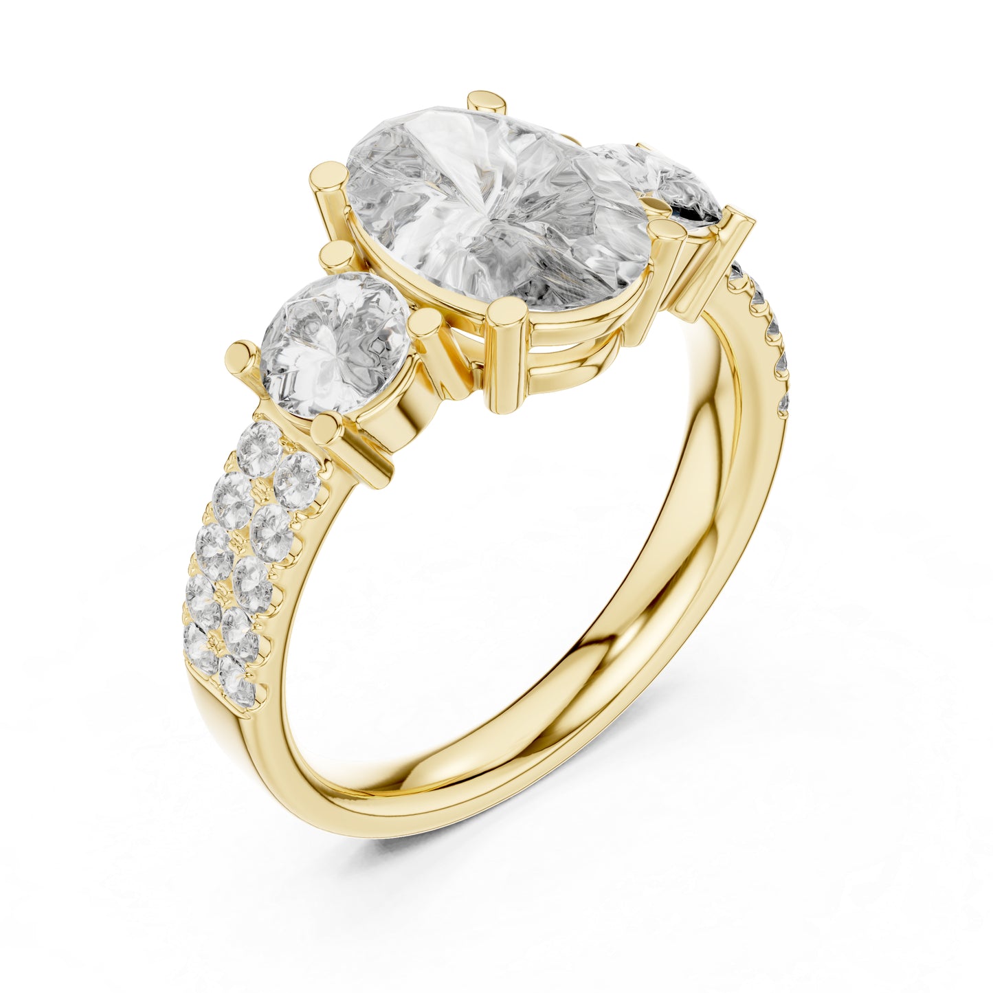 14K Rose Gold Oval & Round Lab-Grown Diamond Engagement Ring for Women | Pure Carat