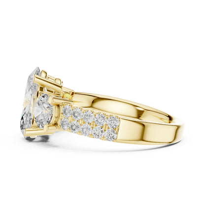 14K Rose Gold Oval & Round Lab-Grown Diamond Engagement Ring for Women | Pure Carat