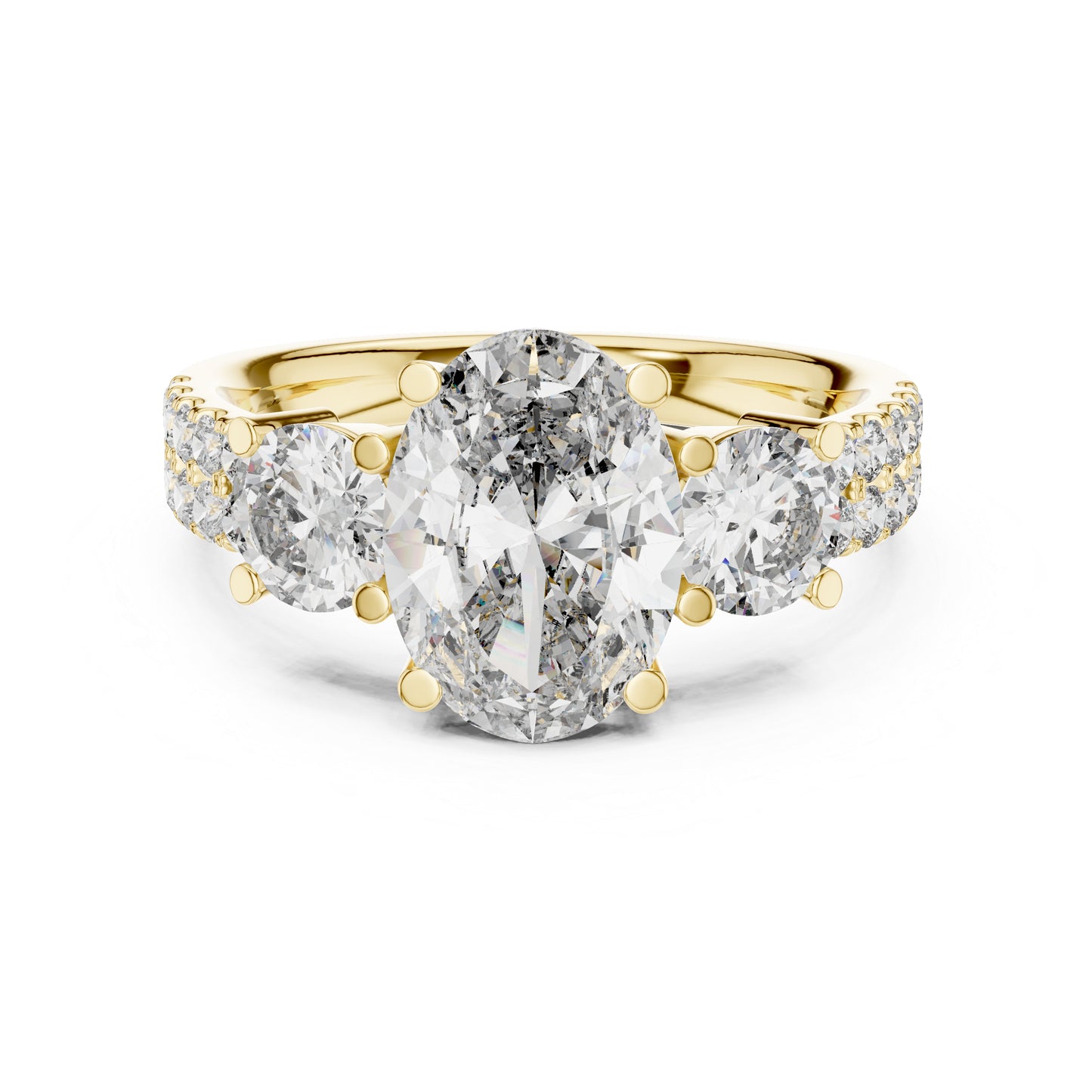 14K Rose Gold Oval & Round Lab-Grown Diamond Engagement Ring for Women | Pure Carat
