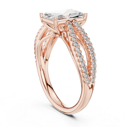 18K Yellow Gold Radiant & Round Lab-Grown Diamond Ring for Women | Pure Carat