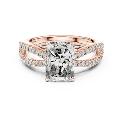 18K Yellow Gold Radiant & Round Lab-Grown Diamond Ring for Women | Pure Carat