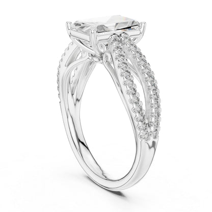 18K Yellow Gold Radiant & Round Lab-Grown Diamond Ring for Women | Pure Carat