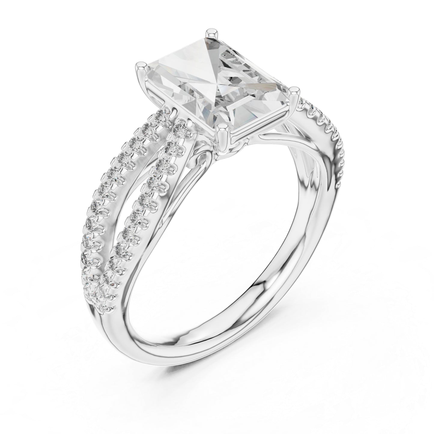 18K Yellow Gold Radiant & Round Lab-Grown Diamond Ring for Women | Pure Carat