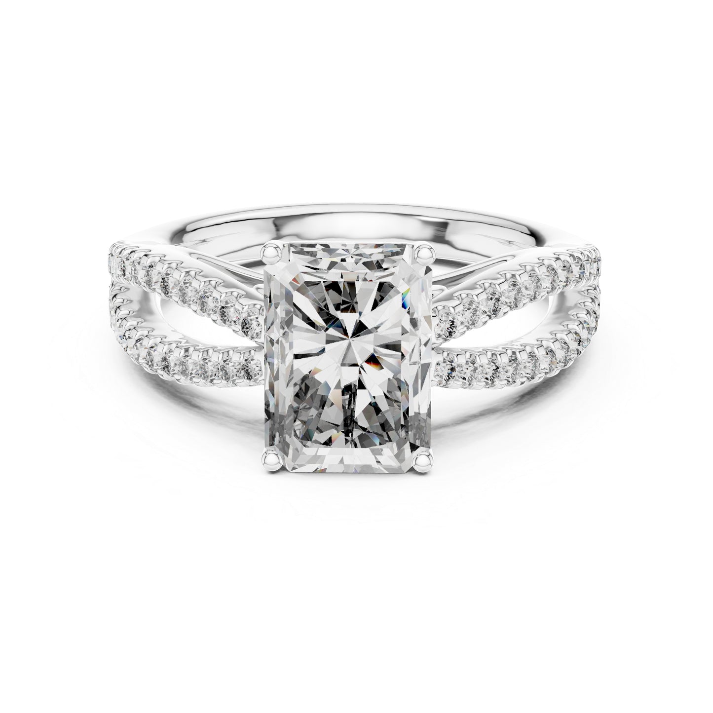 18K Yellow Gold Radiant & Round Lab-Grown Diamond Ring for Women | Pure Carat