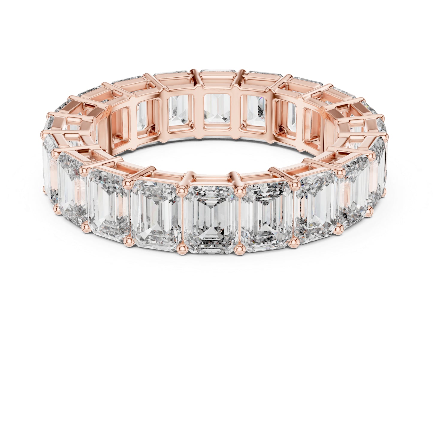 18K Rose Gold Emerald Cut Lab-Grown Diamond Ring for Women | Office Wear | Pure Carat