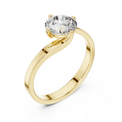14K White Gold Round Lab-Grown Diamond Women’s Engagement Ring