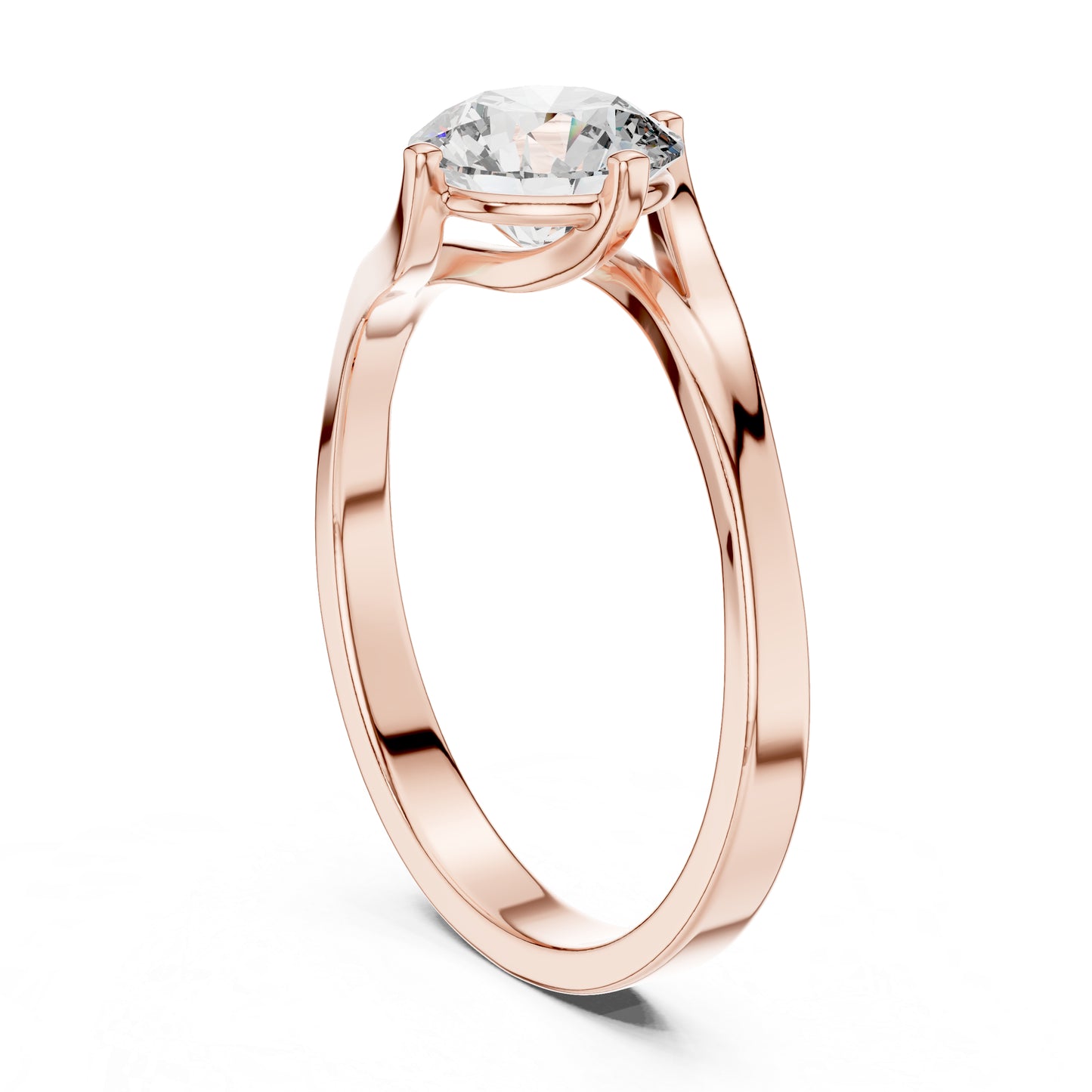 14K White Gold Round Lab-Grown Diamond Women’s Engagement Ring