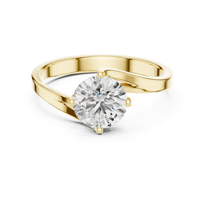 14K White Gold Round Lab-Grown Diamond Women’s Engagement Ring