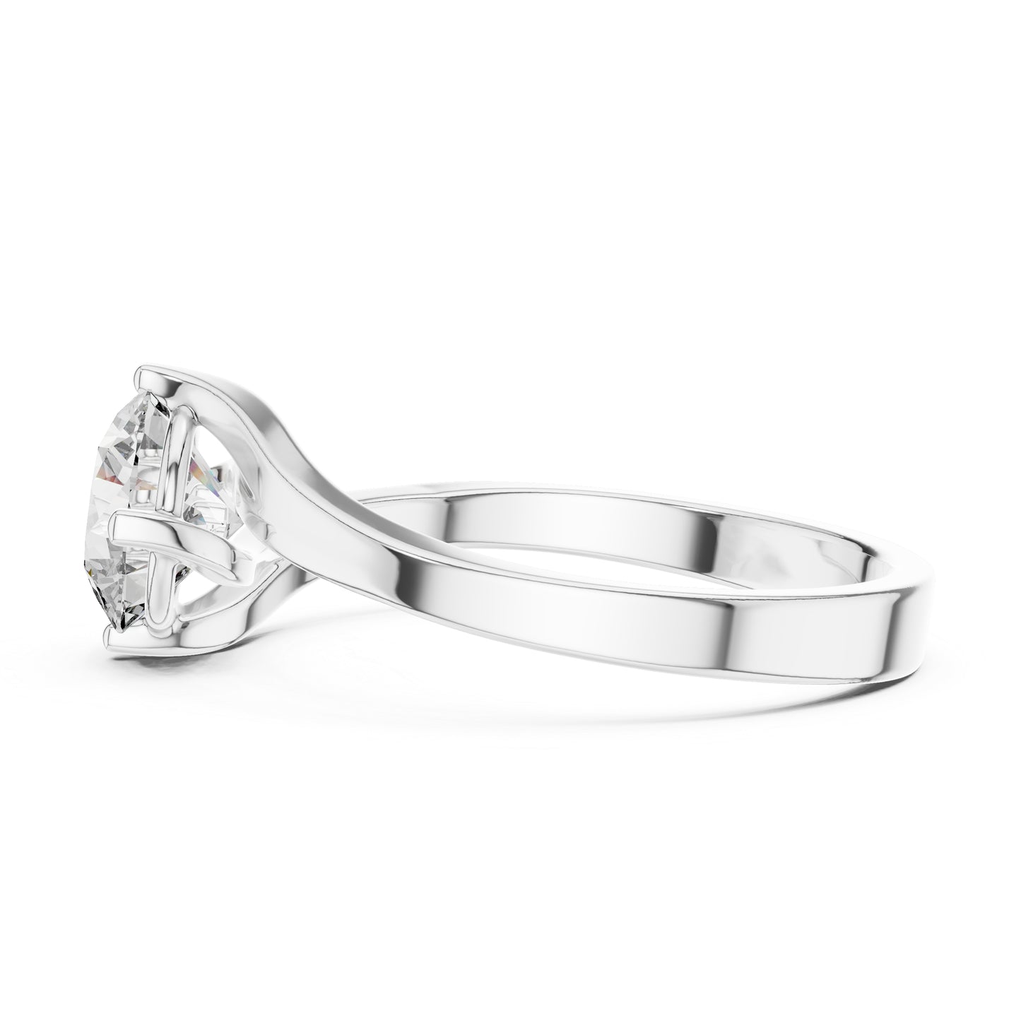 14K White Gold Round Lab-Grown Diamond Women’s Engagement Ring