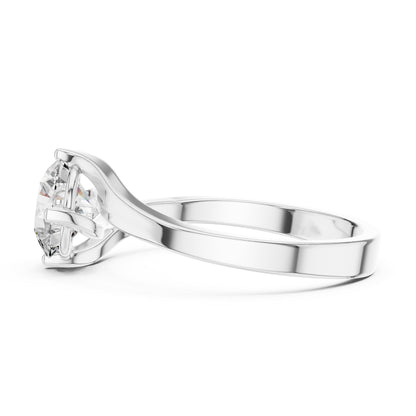 14K White Gold Round Lab-Grown Diamond Women’s Engagement Ring