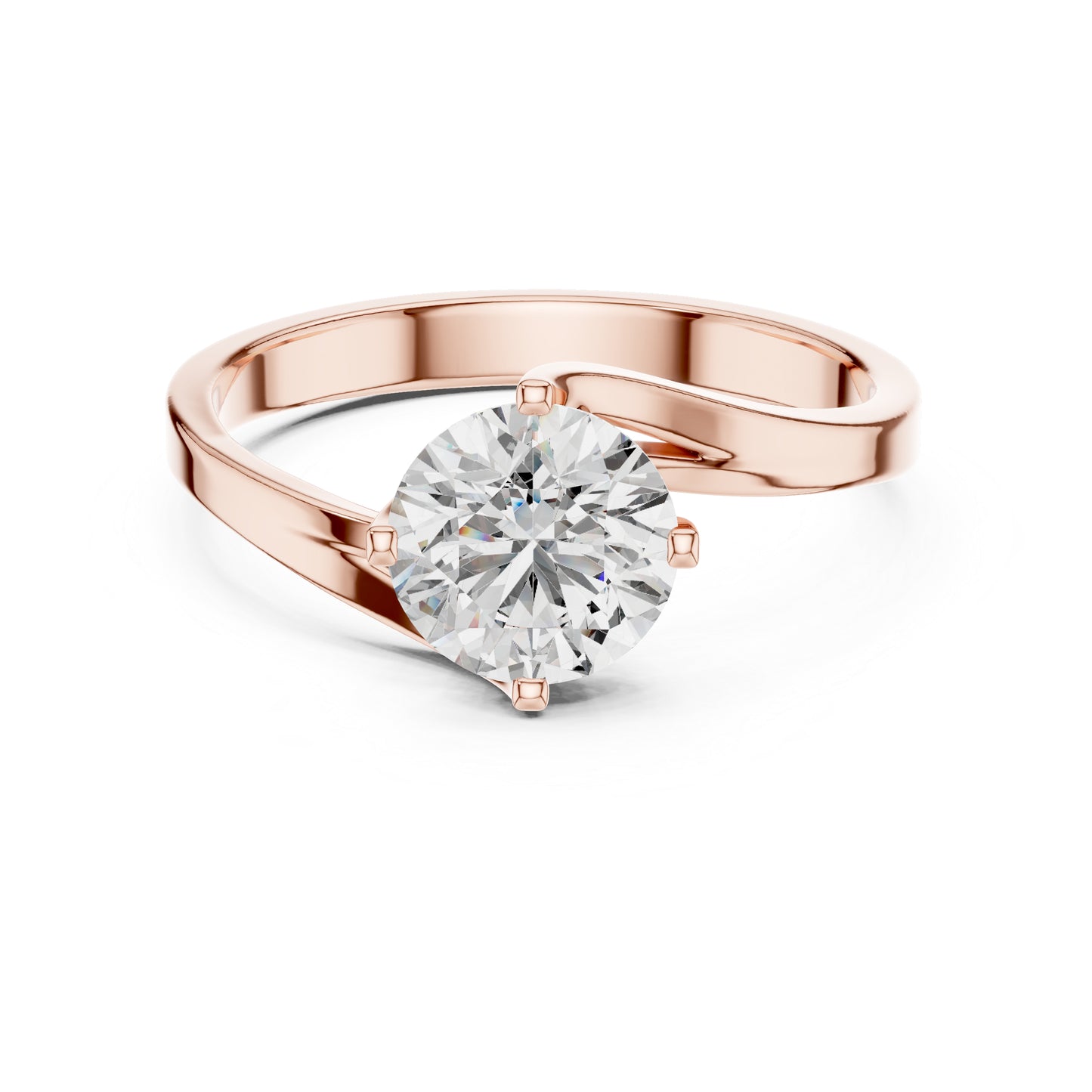 14K White Gold Round Lab-Grown Diamond Women’s Engagement Ring