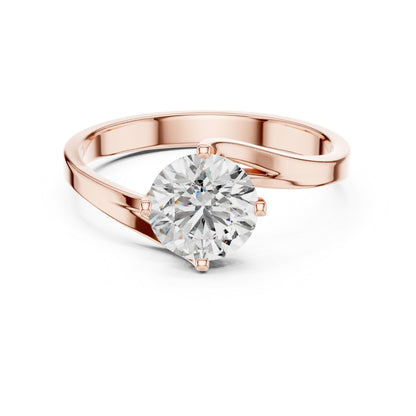 14K White Gold Round Lab-Grown Diamond Women’s Engagement Ring