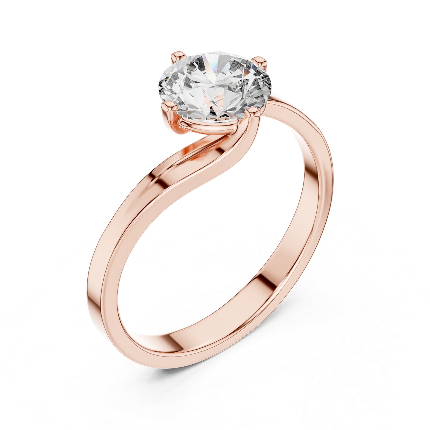 14K White Gold Round Lab-Grown Diamond Women’s Engagement Ring