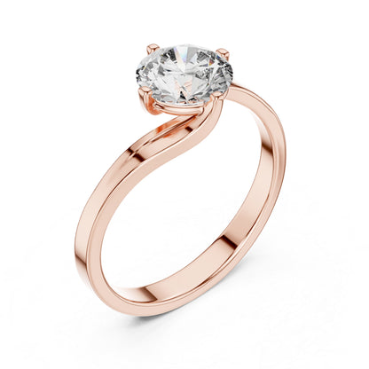 14K White Gold Round Lab-Grown Diamond Women’s Engagement Ring