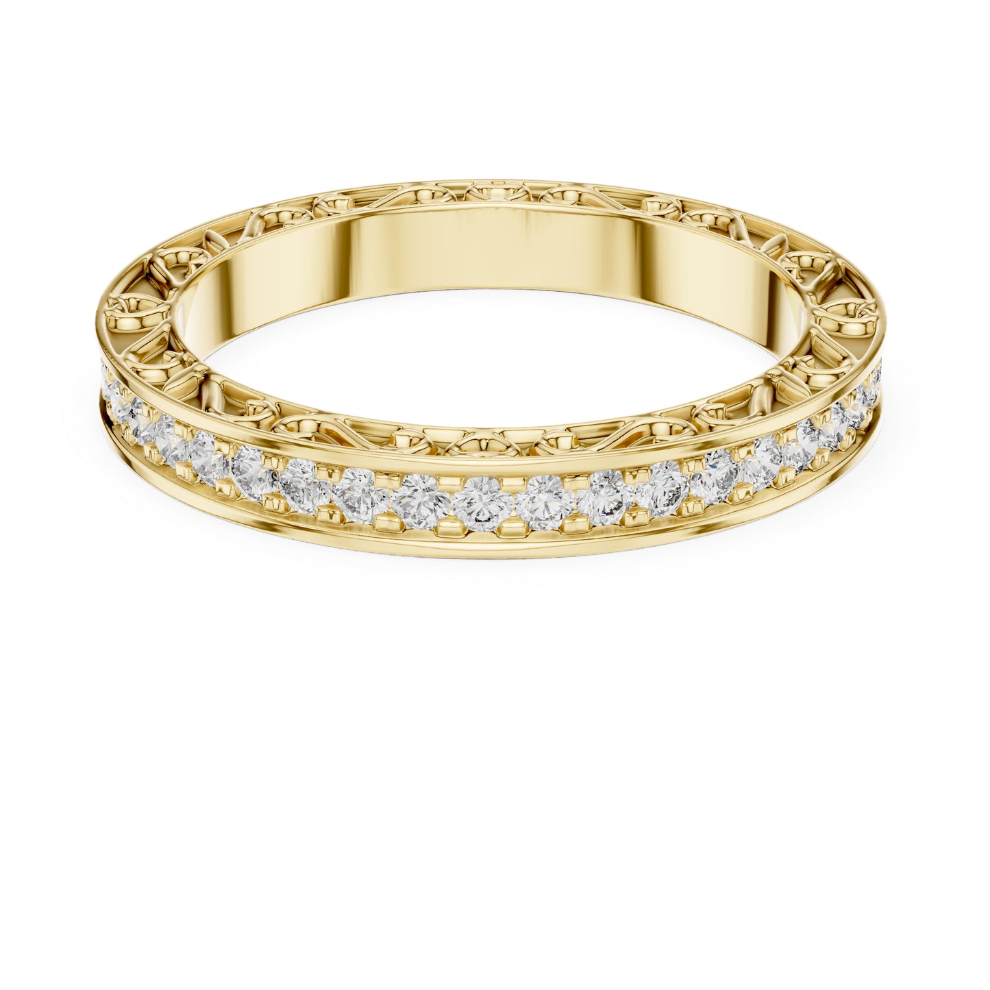 18K Yellow Gold Round Lab-Grown Diamond Drop Ring for Women | Anniversary Gift | Pure Carat