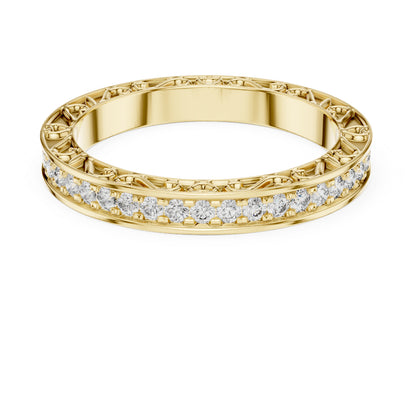 18K Yellow Gold Round Lab-Grown Diamond Drop Ring for Women | Anniversary Gift | Pure Carat