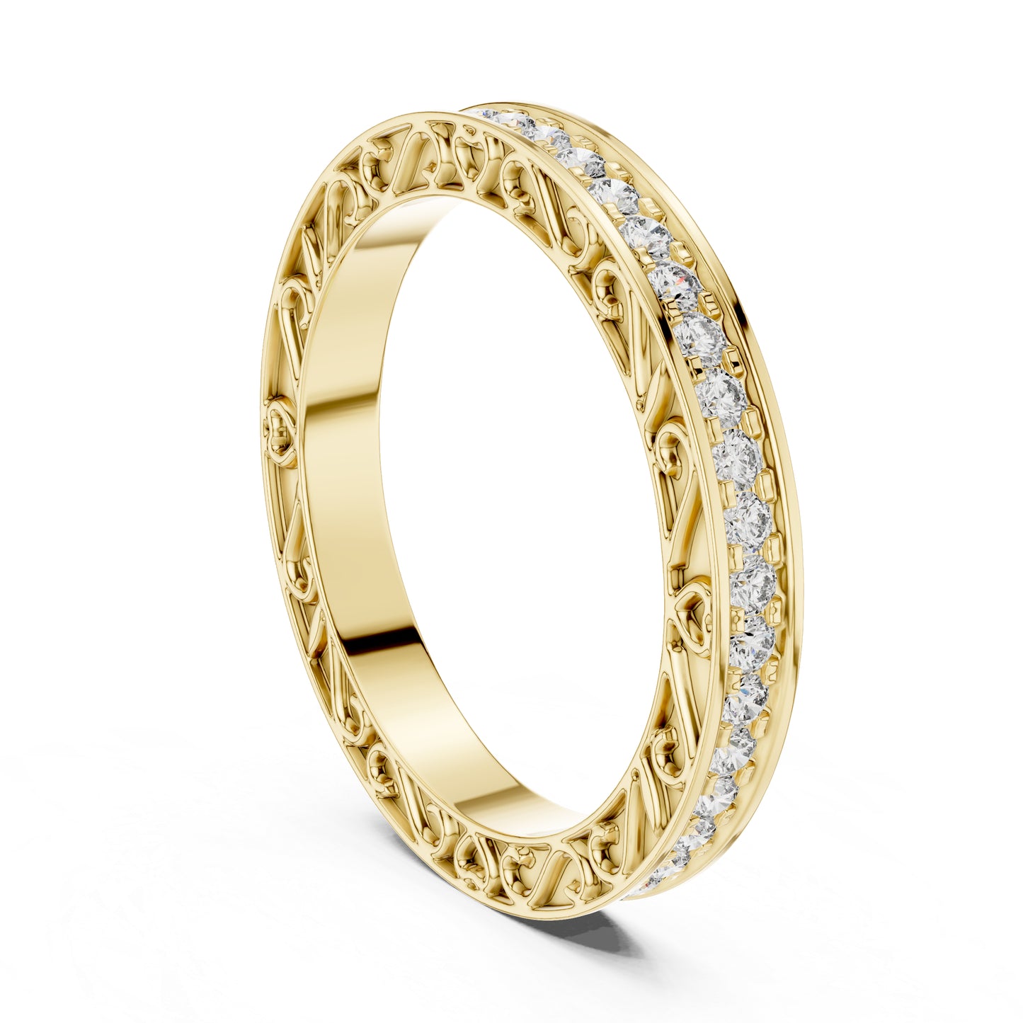 18K Yellow Gold Round Lab-Grown Diamond Drop Ring for Women | Anniversary Gift | Pure Carat