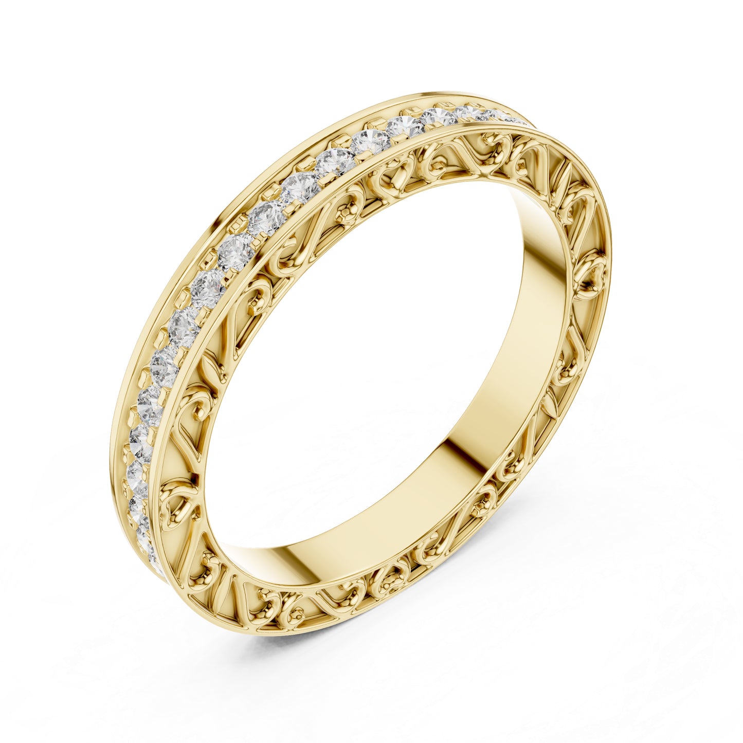 18K Yellow Gold Round Lab-Grown Diamond Drop Ring for Women | Anniversary Gift | Pure Carat