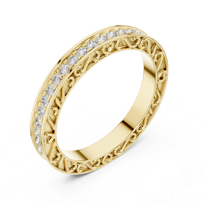 18K Yellow Gold Round Lab-Grown Diamond Drop Ring for Women | Anniversary Gift | Pure Carat