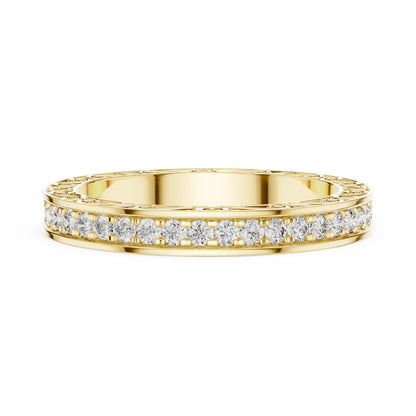 18K Yellow Gold Round Lab-Grown Diamond Drop Ring for Women | Anniversary Gift | Pure Carat