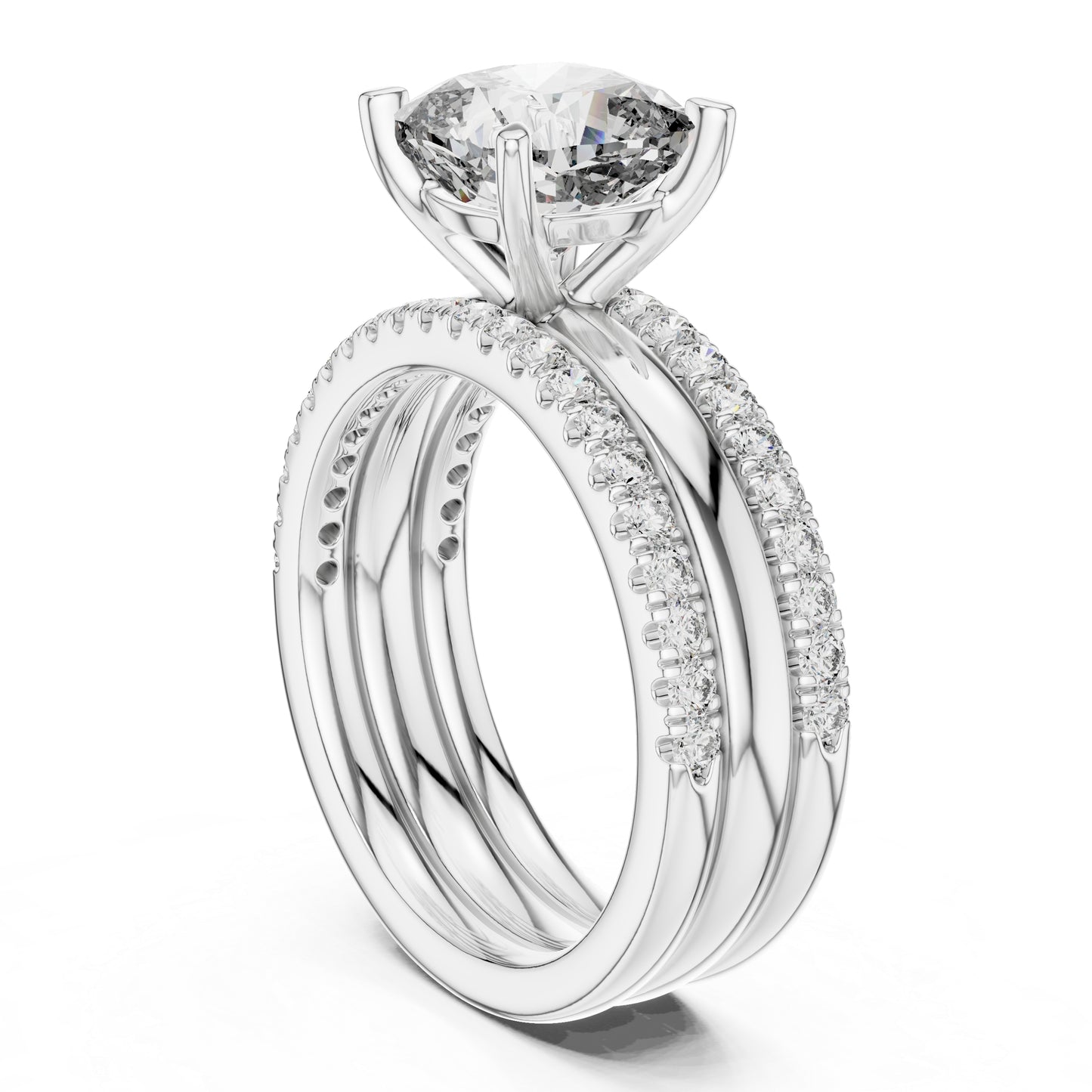 14K Yellow Gold Cushion & Round Cut Diamond Ring for Women | Bridal Jewellery | Pure Carat
