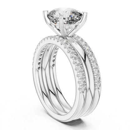14K Yellow Gold Cushion & Round Cut Diamond Ring for Women | Bridal Jewellery | Pure Carat