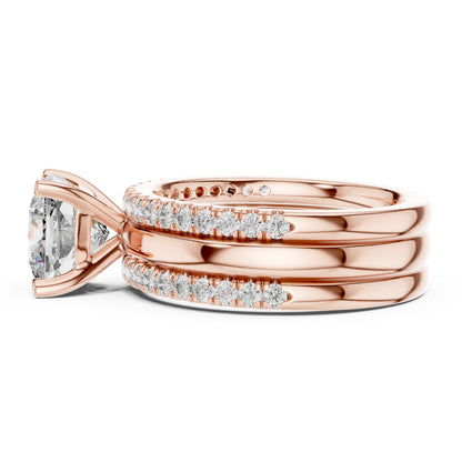 14K Yellow Gold Cushion & Round Cut Diamond Ring for Women | Bridal Jewellery | Pure Carat