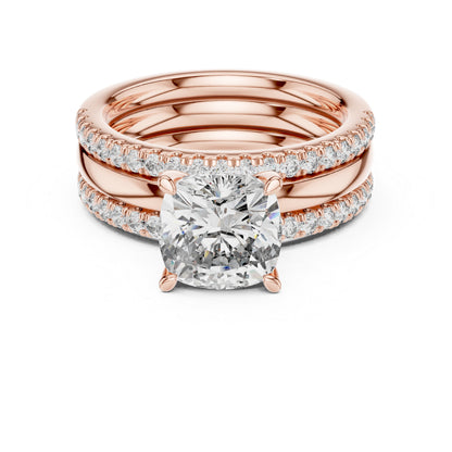 14K Yellow Gold Cushion & Round Cut Diamond Ring for Women | Bridal Jewellery | Pure Carat