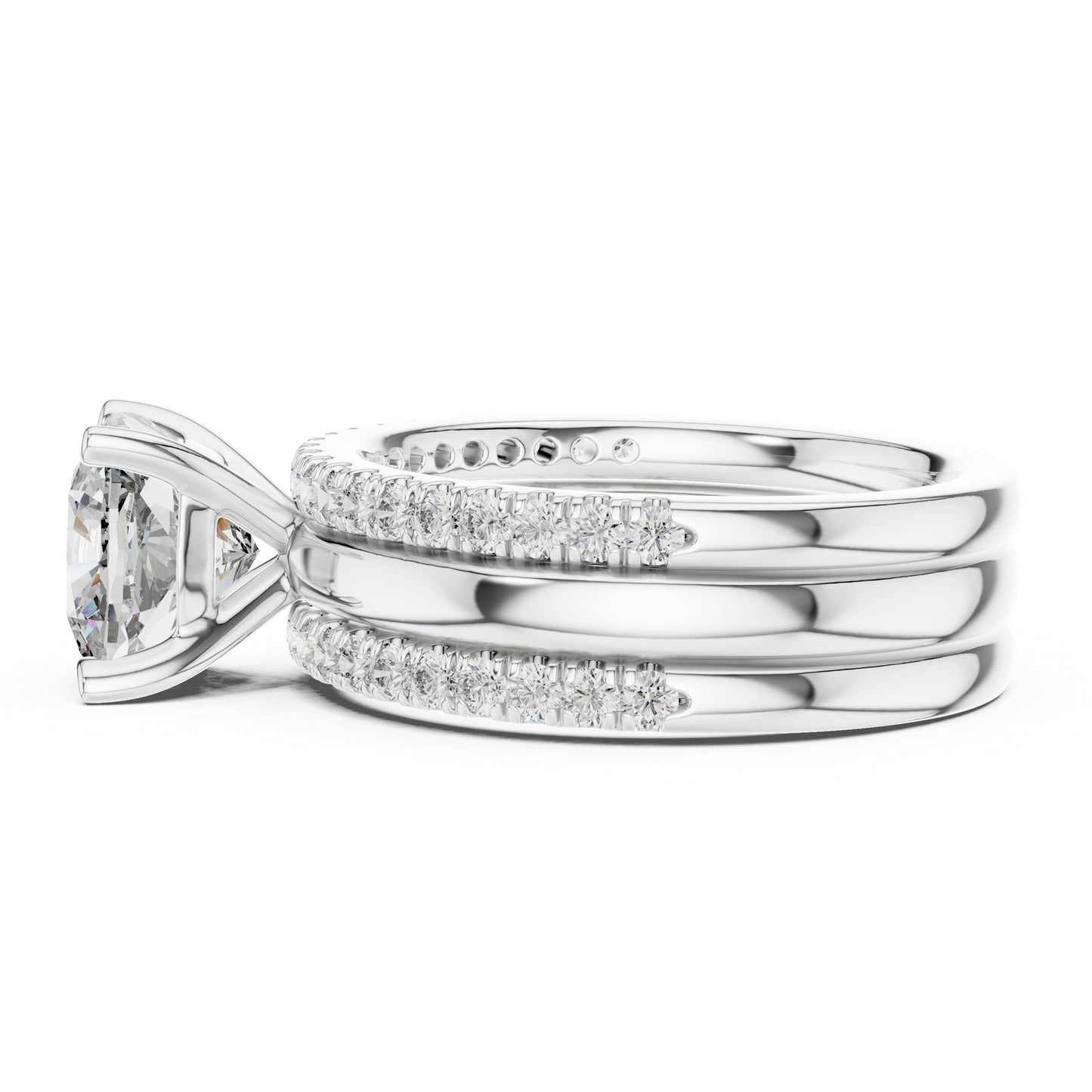 14K Yellow Gold Cushion & Round Cut Diamond Ring for Women | Bridal Jewellery | Pure Carat