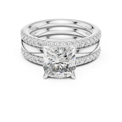 14K Yellow Gold Cushion & Round Cut Diamond Ring for Women | Bridal Jewellery | Pure Carat