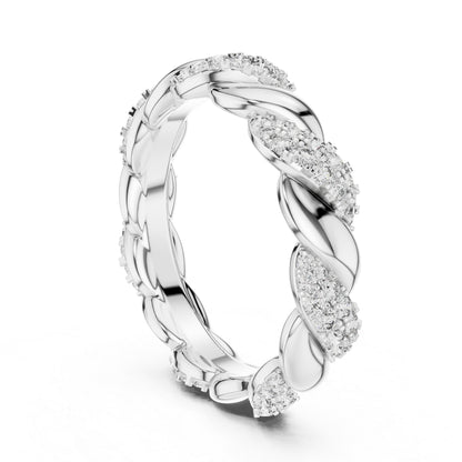 18K White Gold Round Cut Diamond Drop Ring for Women | Engagement Jewellery | Pure Carat