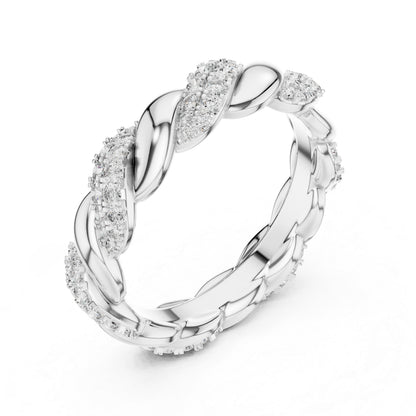 18K White Gold Round Cut Diamond Drop Ring for Women | Engagement Jewellery | Pure Carat