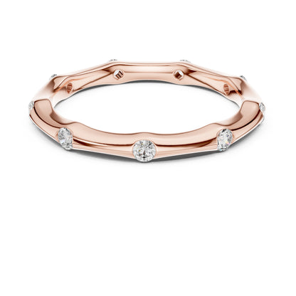 14K Rose Gold Round Lab-Grown Diamond Ring for Women | Party Wear Jewellery | Pure Carat