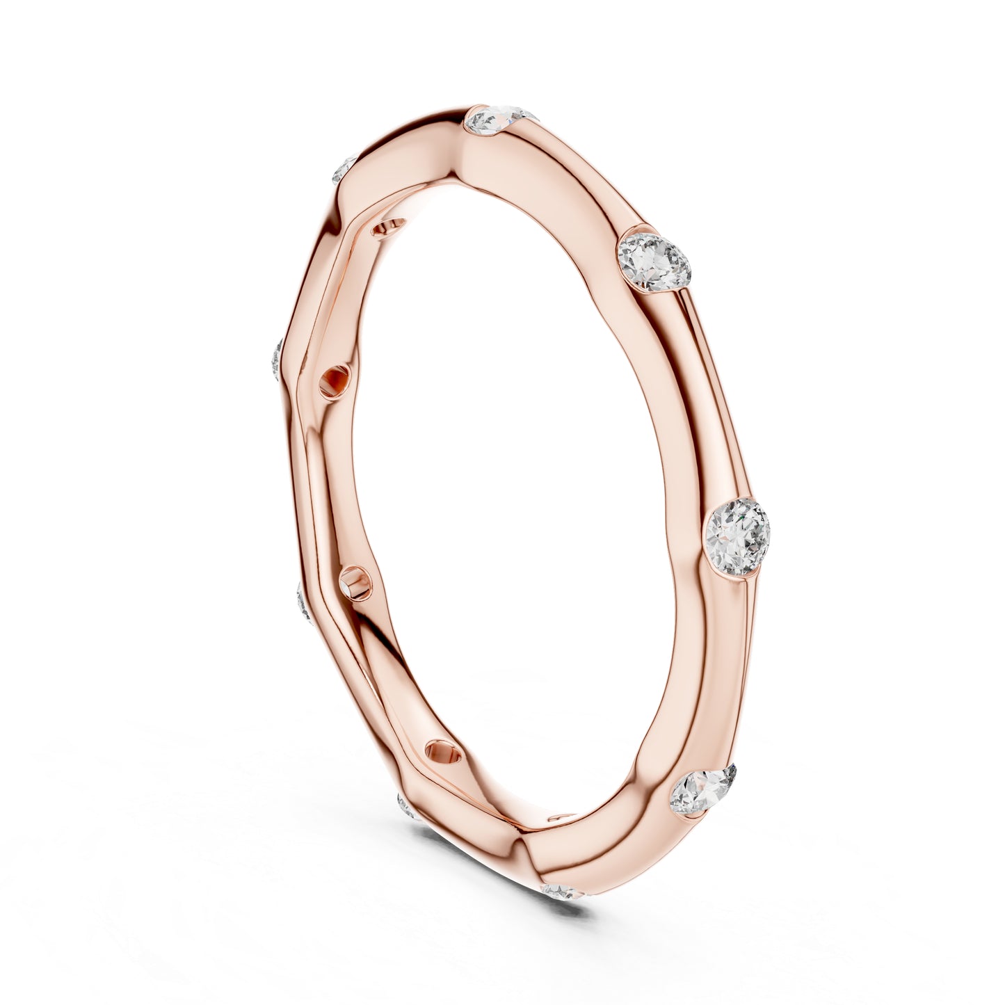 14K Rose Gold Round Lab-Grown Diamond Ring for Women | Party Wear Jewellery | Pure Carat