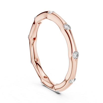 14K Rose Gold Round Lab-Grown Diamond Ring for Women | Party Wear Jewellery | Pure Carat