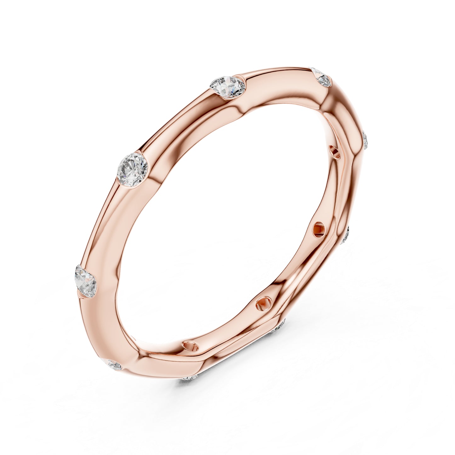 14K Rose Gold Round Lab-Grown Diamond Ring for Women | Party Wear Jewellery | Pure Carat