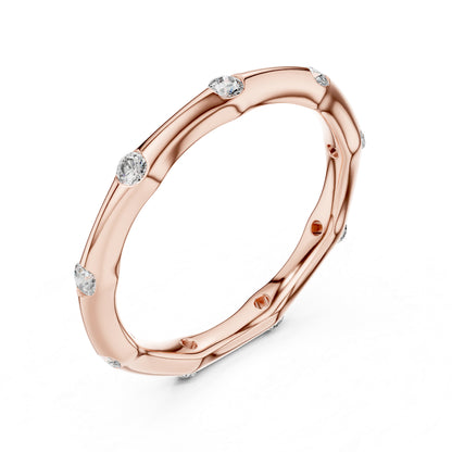 14K Rose Gold Round Lab-Grown Diamond Ring for Women | Party Wear Jewellery | Pure Carat