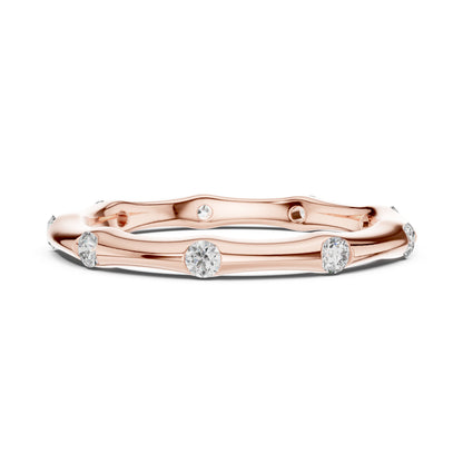 14K Rose Gold Round Lab-Grown Diamond Ring for Women | Party Wear Jewellery | Pure Carat