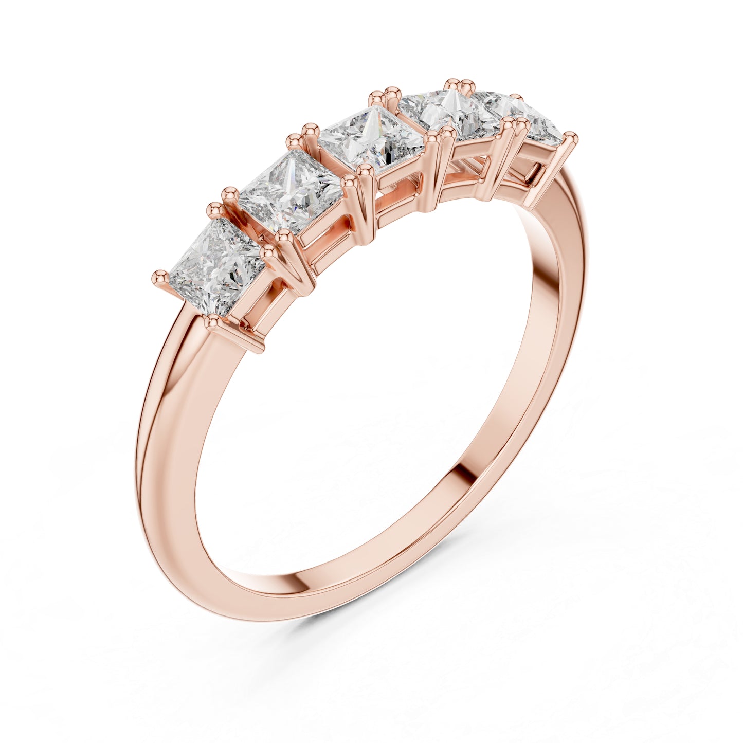 18K Yellow Gold Princess Cut Diamond Stud Ring for Women | Wedding Jewellery | Pure Carat